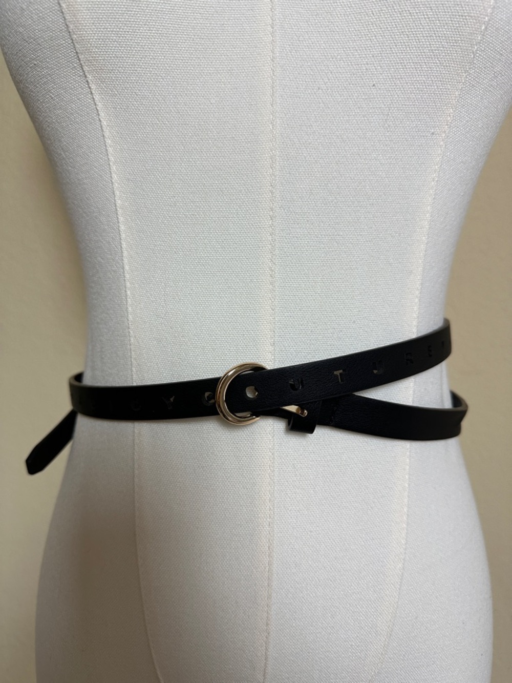 Juicy Couture Black Vegan Leather Logo Belt